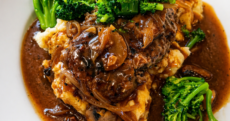 Salisbury Steak with Mushroom Onion Gravy